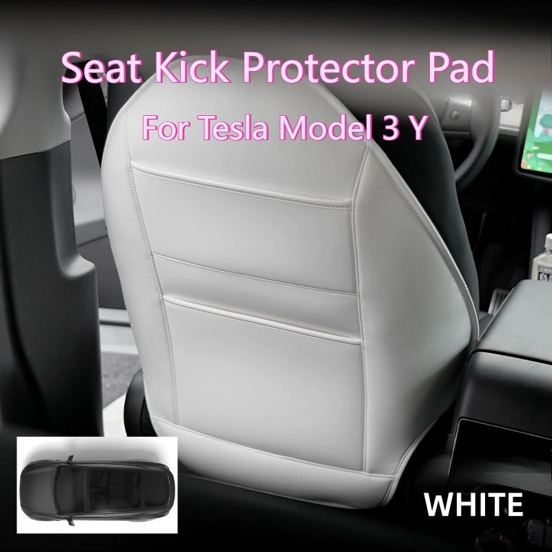 Leather Car Seat Cover - Seat Kick Protector Pad for Tesla
