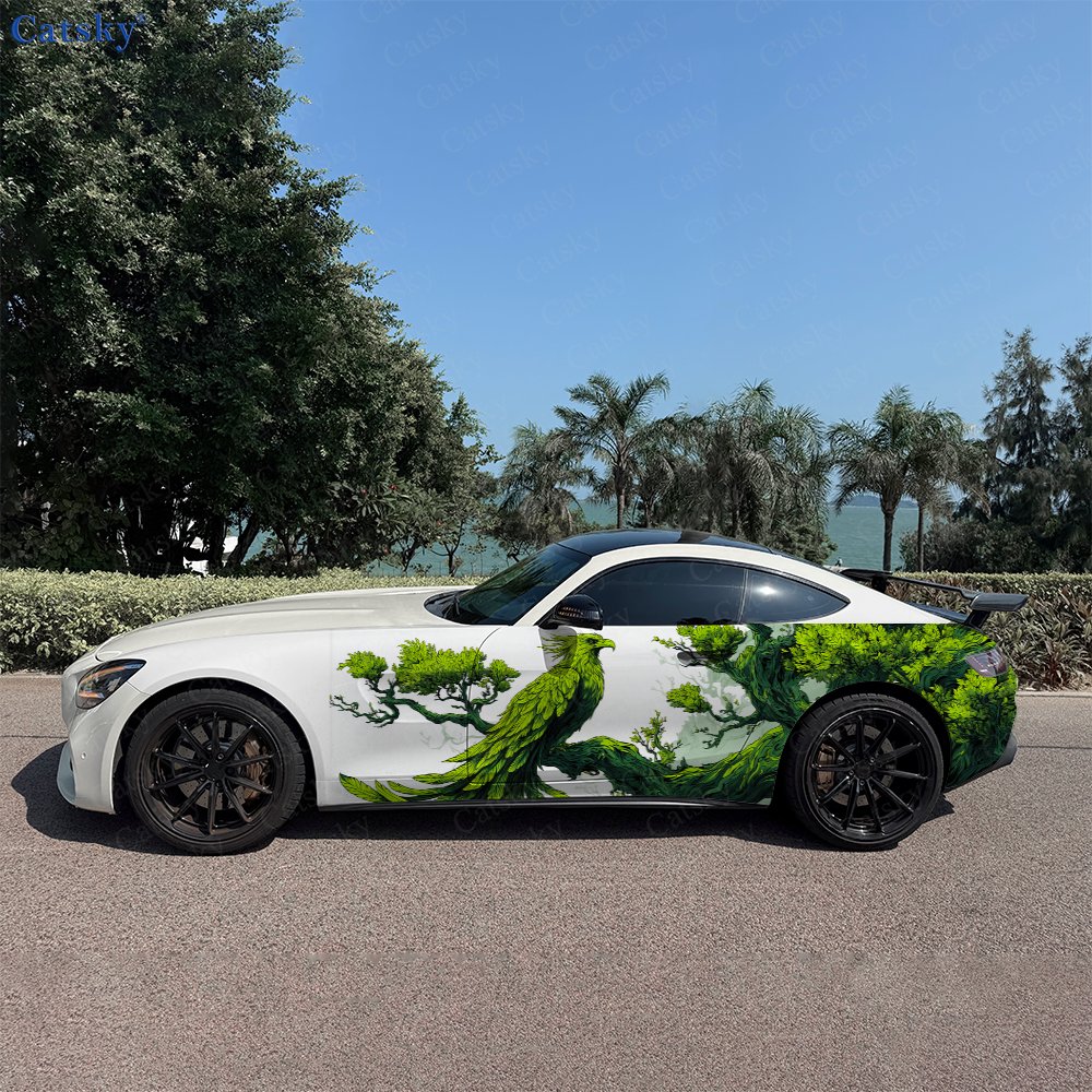 Car Accessories Phoenix - 2pcs Forest Phoenix Green Nature Car