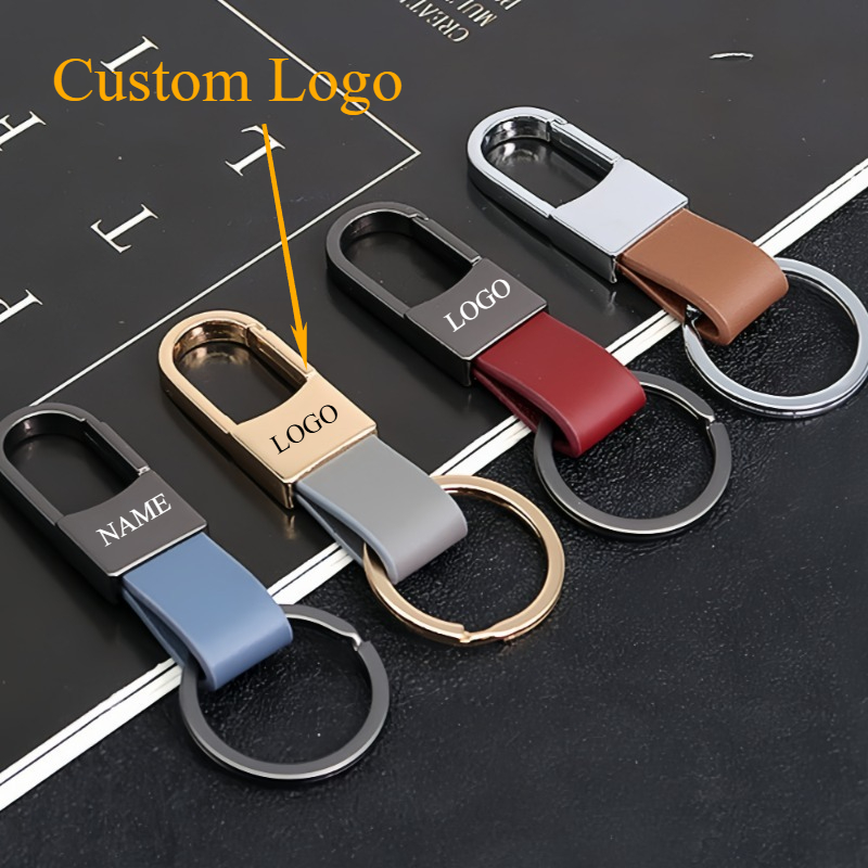 Car Accessories Name - Fashion Leather Keychains Custom Logo Name