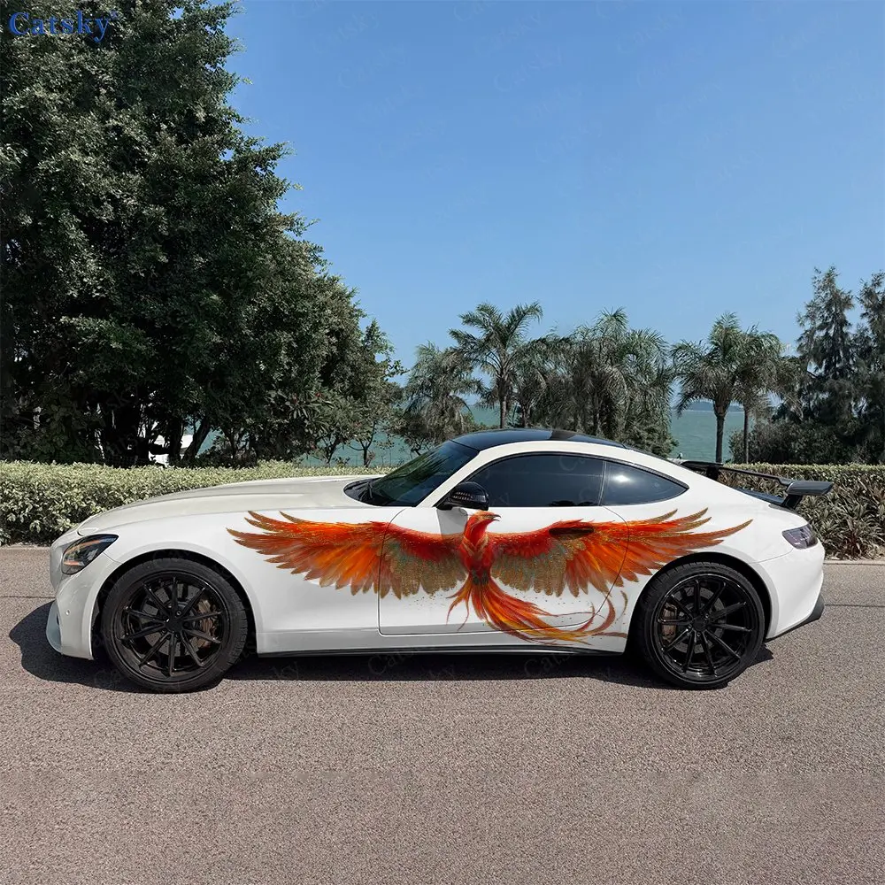 Car Accessories Phoenix - 2pcs Spread-Wing Fire Phoenix Car Side