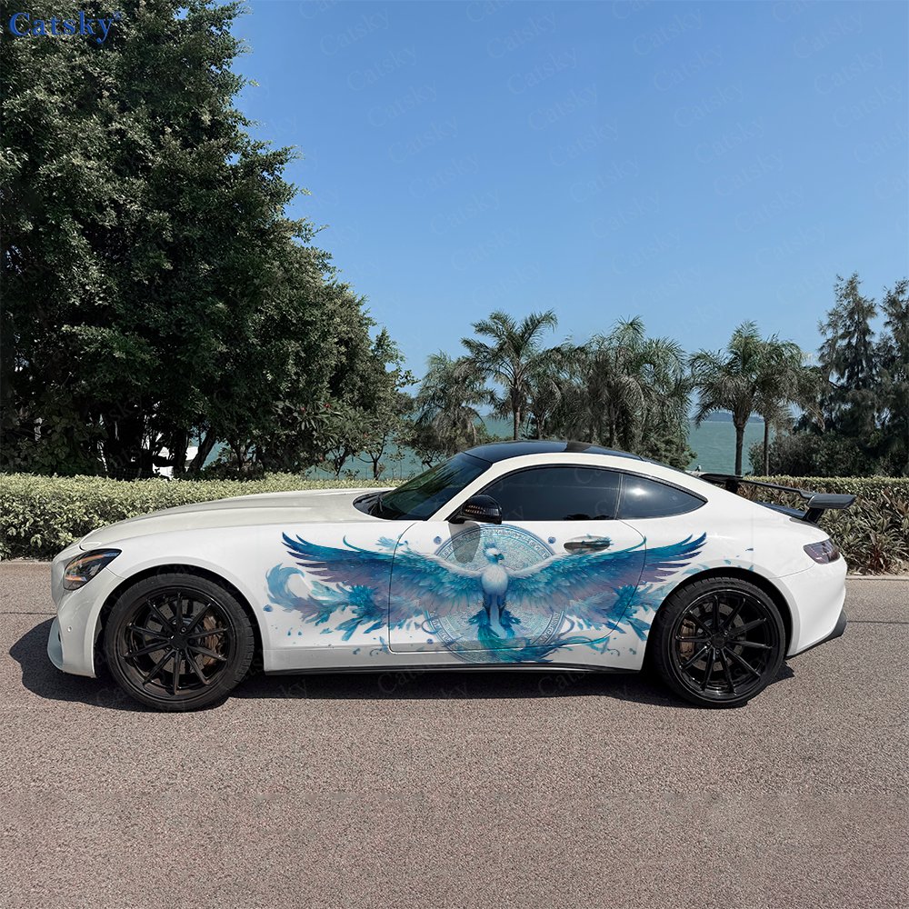 Car Accessories Phoenix - 2Pcs Cyan Mist Iridescent Phoenix Car