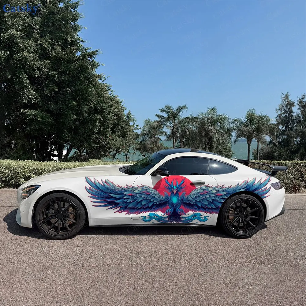 Car Accessories Phoenix - 2pcs Colorful Phoenix Car Side Wraps,