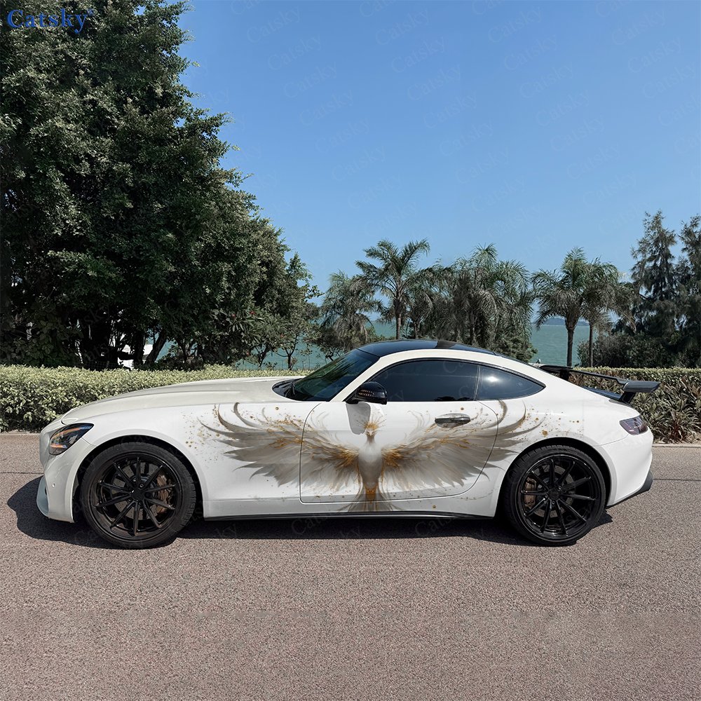 Car Accessories Phoenix - 2pcs Mythical Golden Speckle Phoenix Car