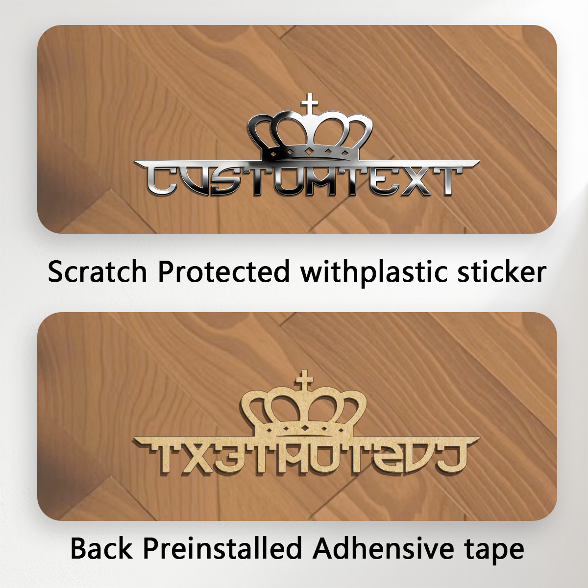 Classic Crown Creative Font 3D - đánh giá và giá Car Accessories Name