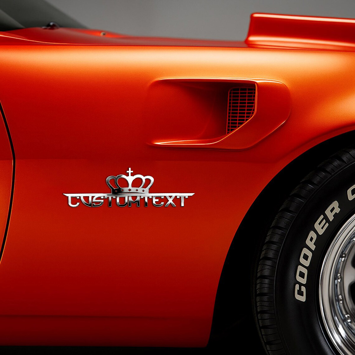Classic Crown Creative Font 3D - đánh giá và giá Car Accessories Name
