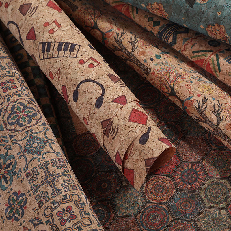 Cork Printed PU Leather Fabric - đánh giá và giá Car Accessories Cork