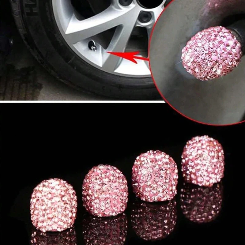 2/4PCS Diamond Car Tire Valve  - đánh giá và giá Steering Wheel Cover
